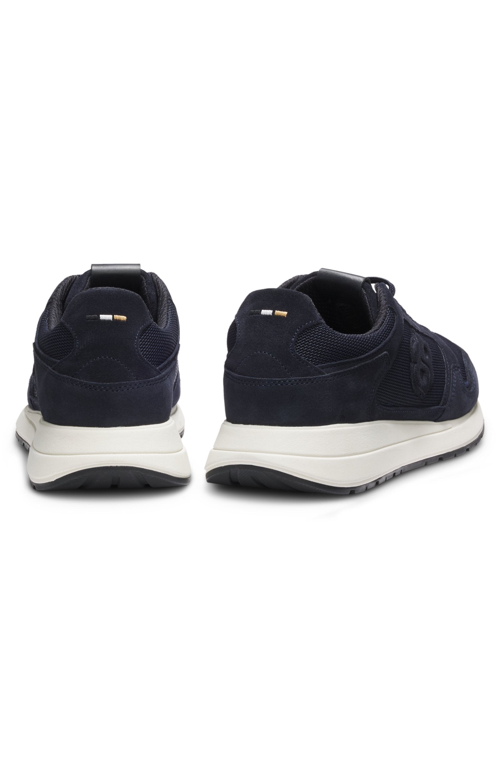 Suede-trim trainers with Double B monogram