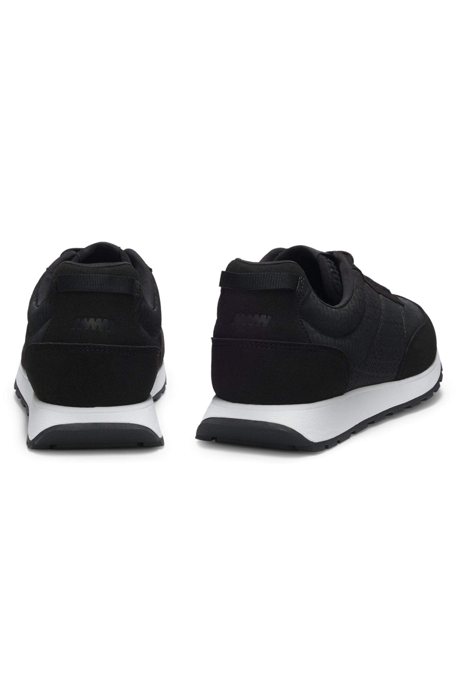 Running-inspired trainers with monogram-jacquard uppers