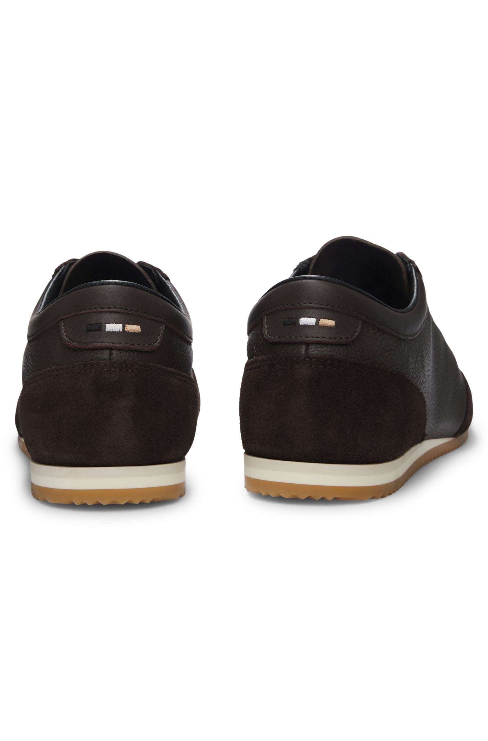 Leather sneakers with suede trims