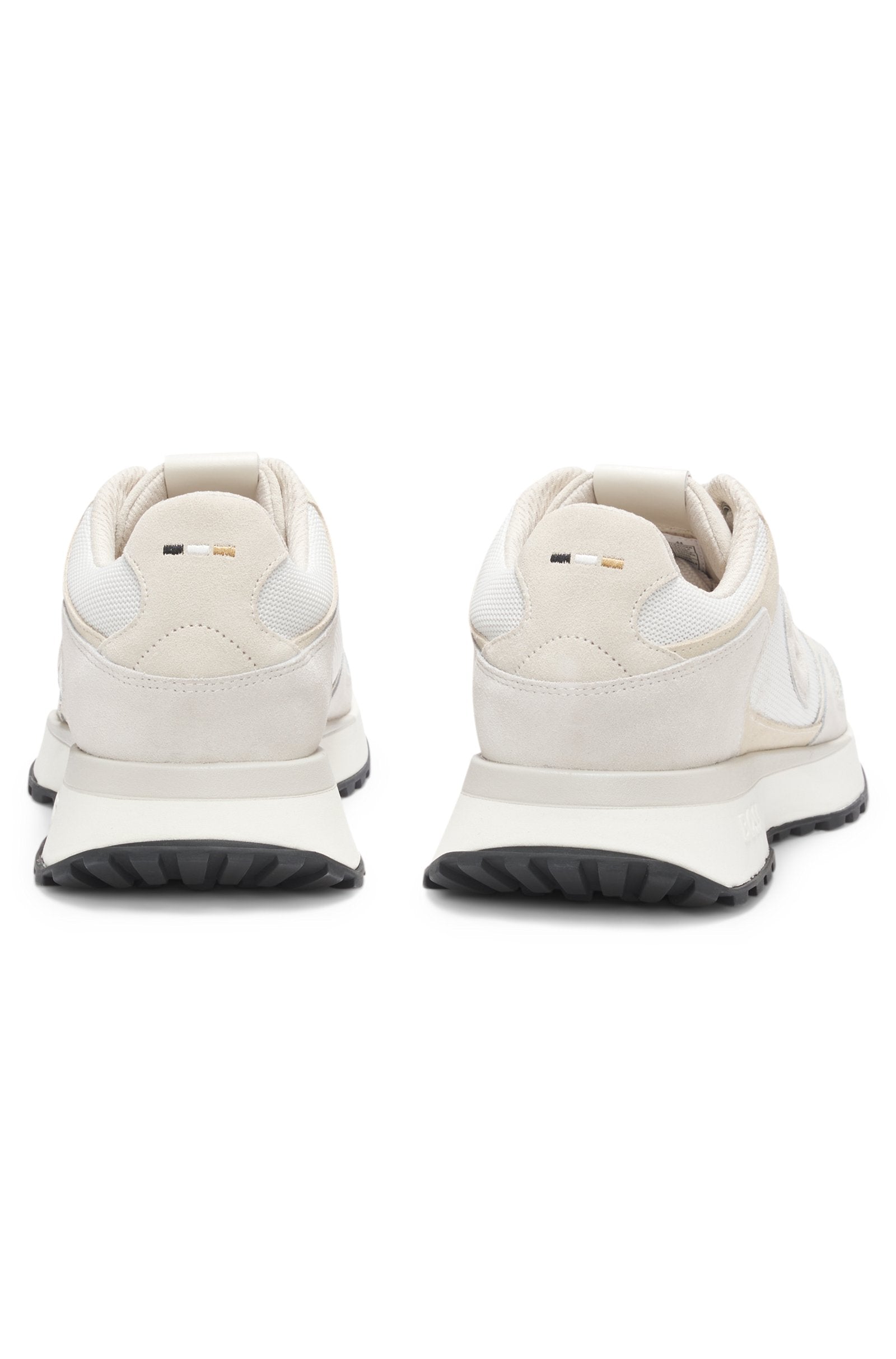 Suede-trim trainers with Double B monogram