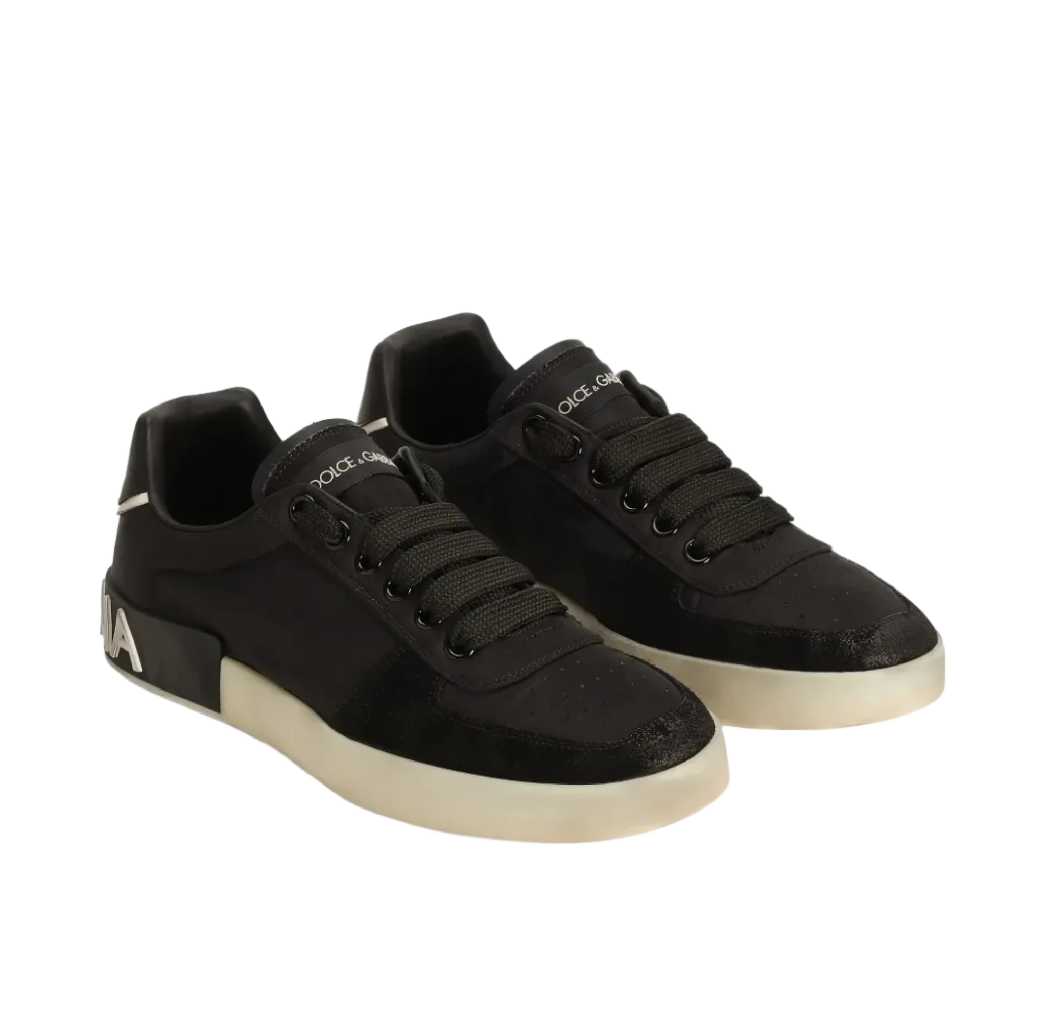 SNEAKERS PORTOFINO DE NYLON Y PIEL / NEGRO