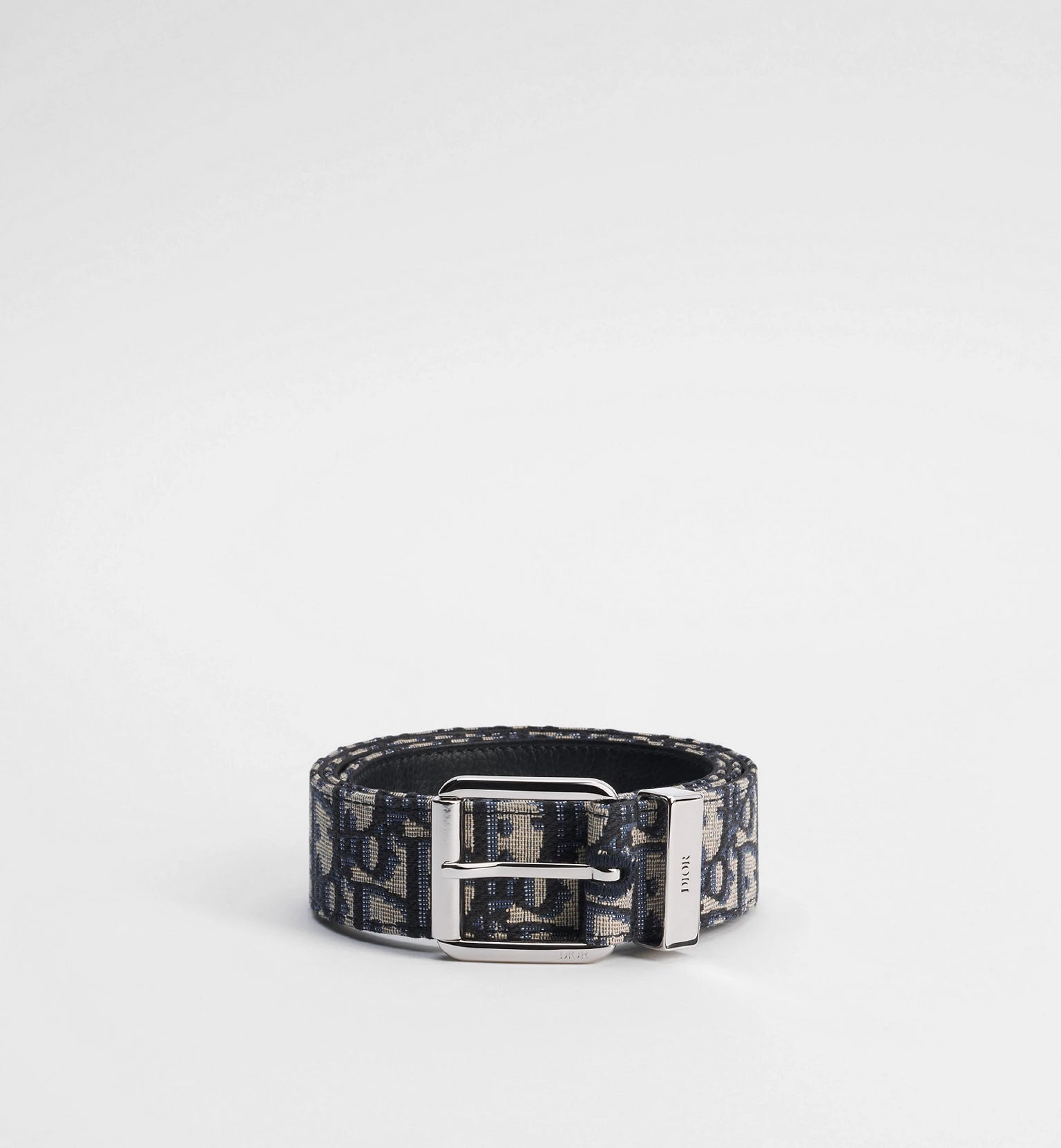 Beige and Black Dior Oblique Jacquard with Black Grained Calfskin