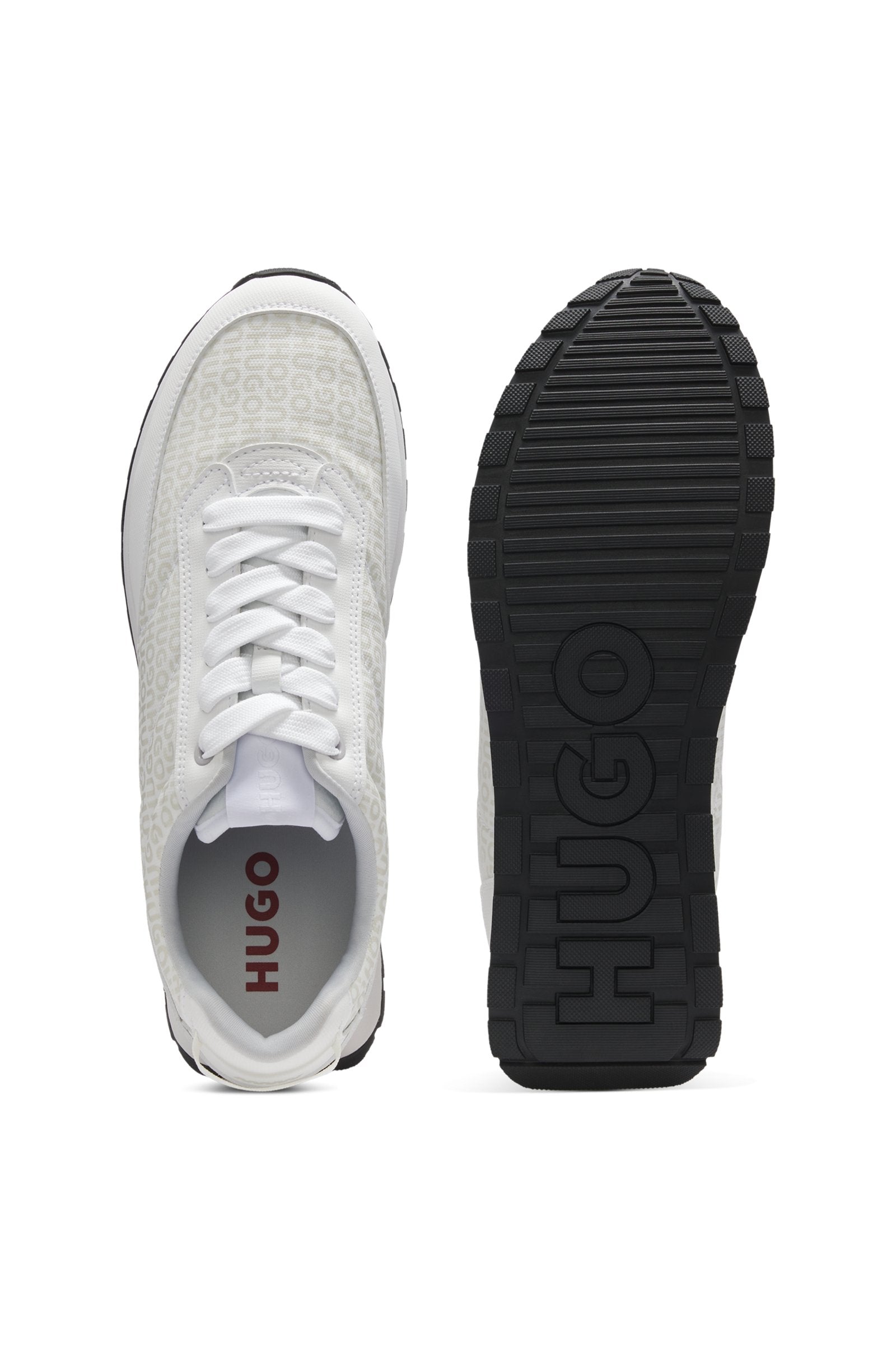 Low-top trainers with monogrammed uppers