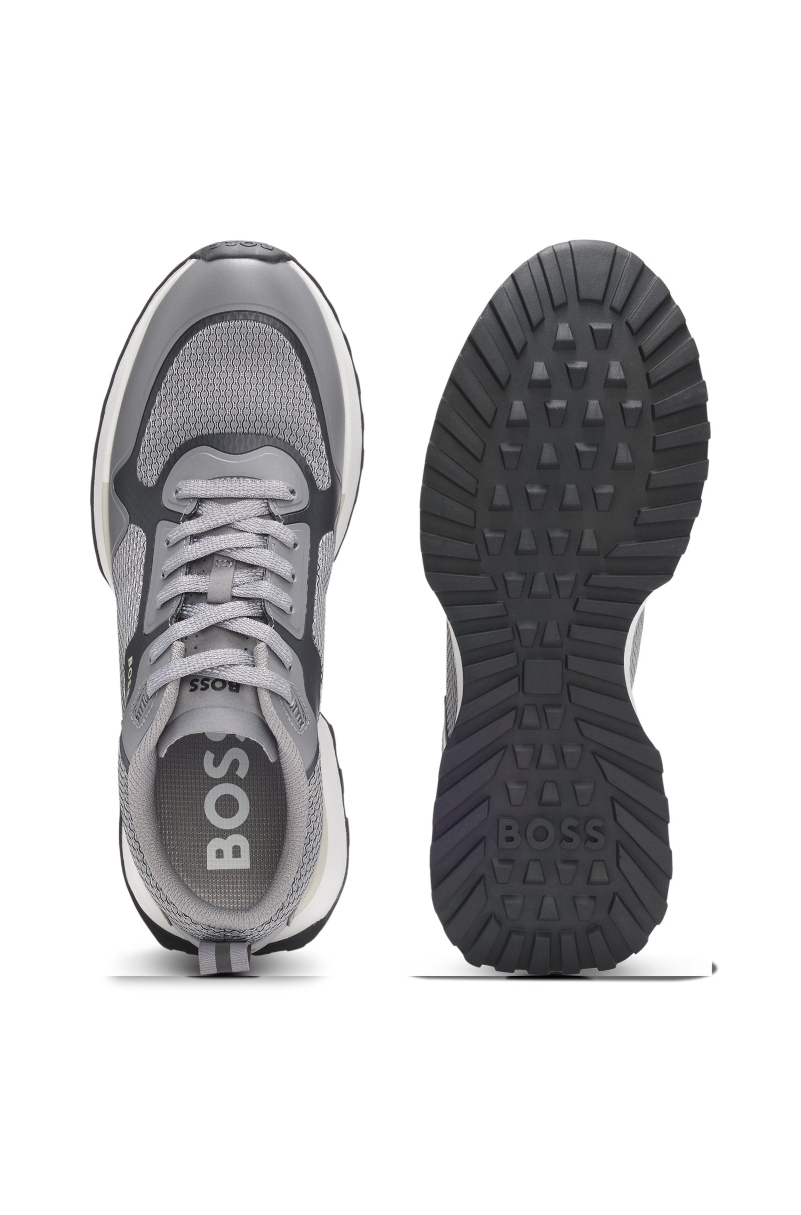 Mesh-detail trainers in mixed materials