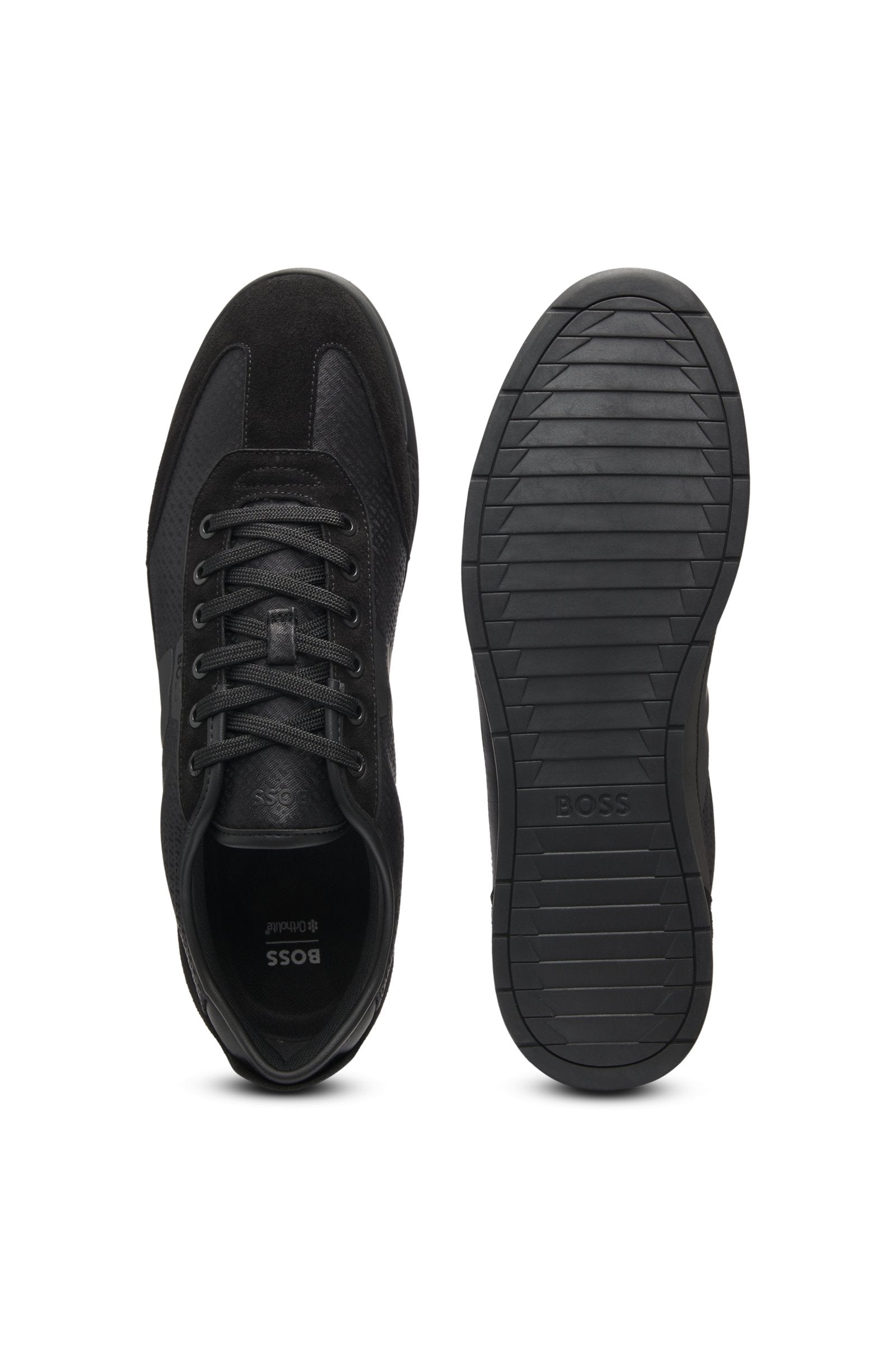 Low-top trainers with monogram jacquard