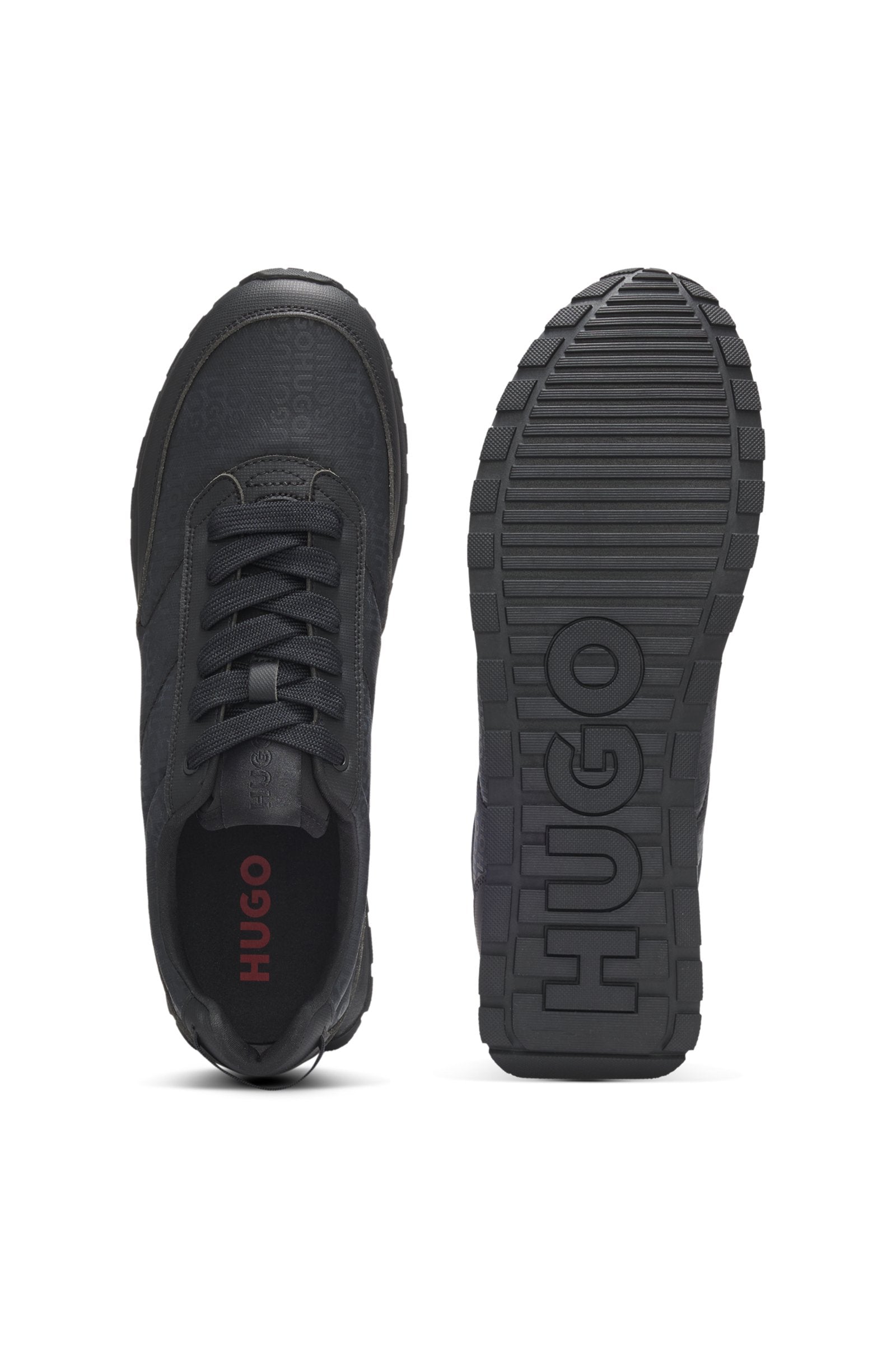 Low-top trainers with monogrammed uppers