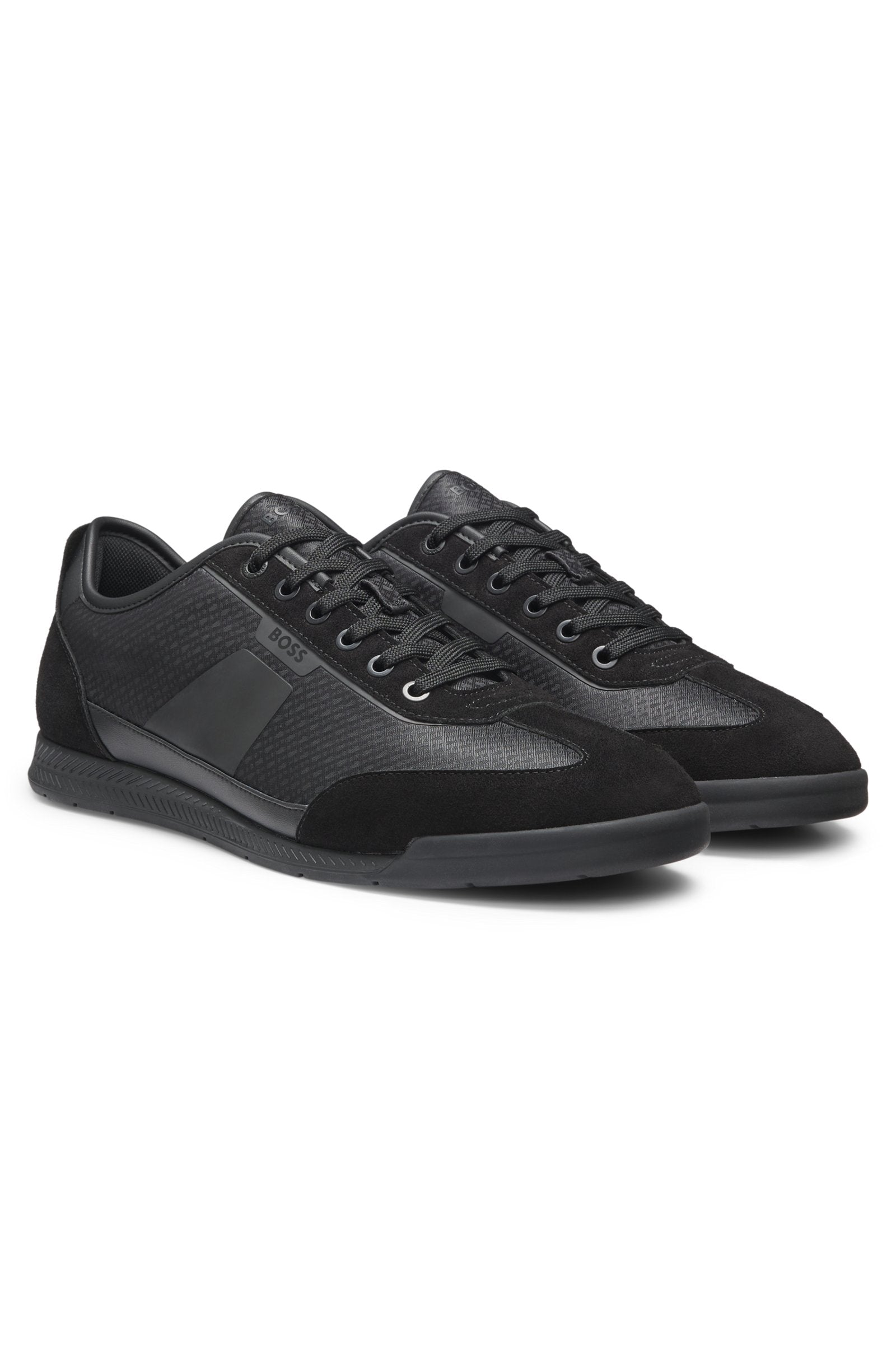 Low-top trainers with monogram jacquard
