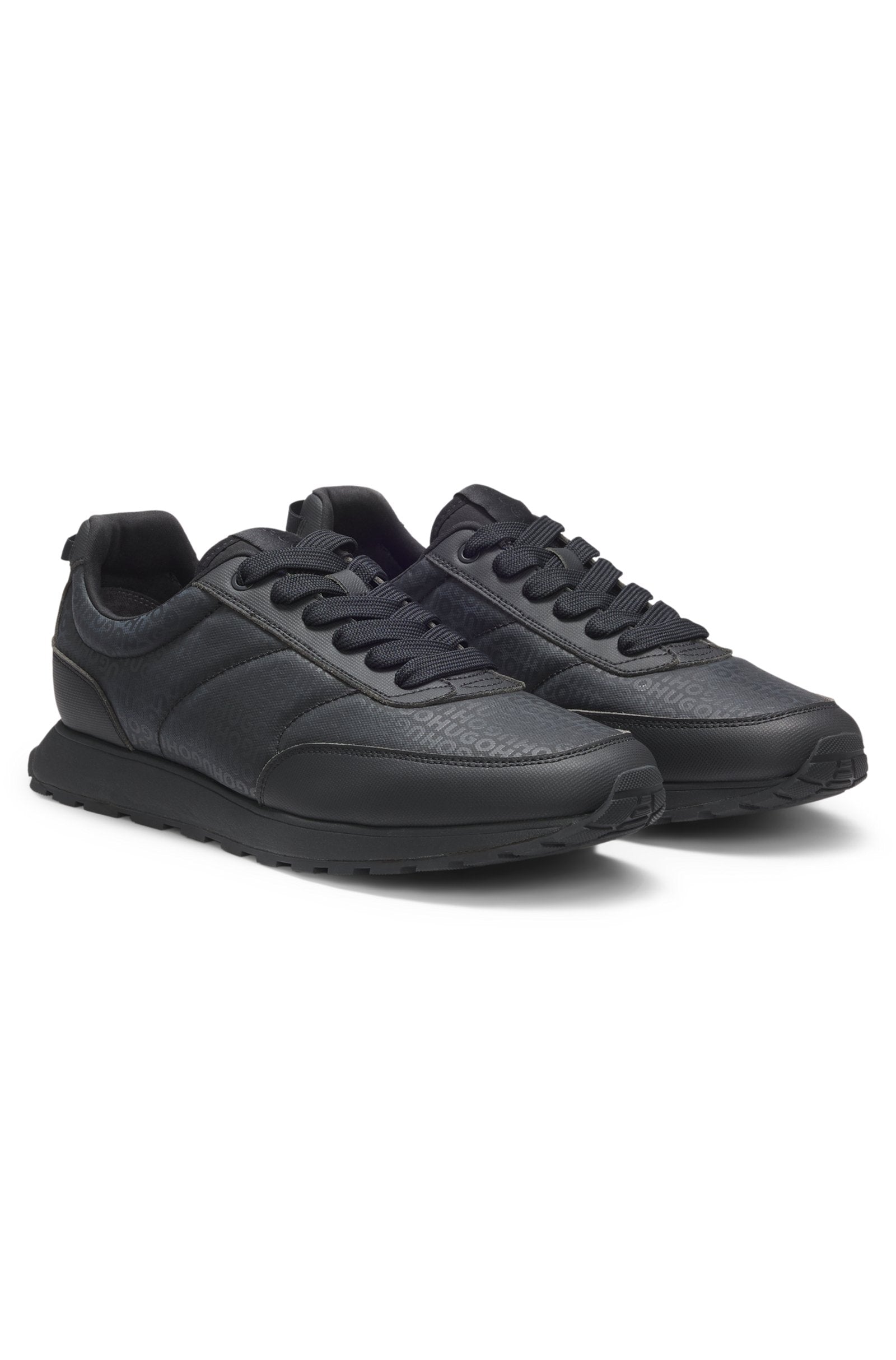 Low-top trainers with monogrammed uppers