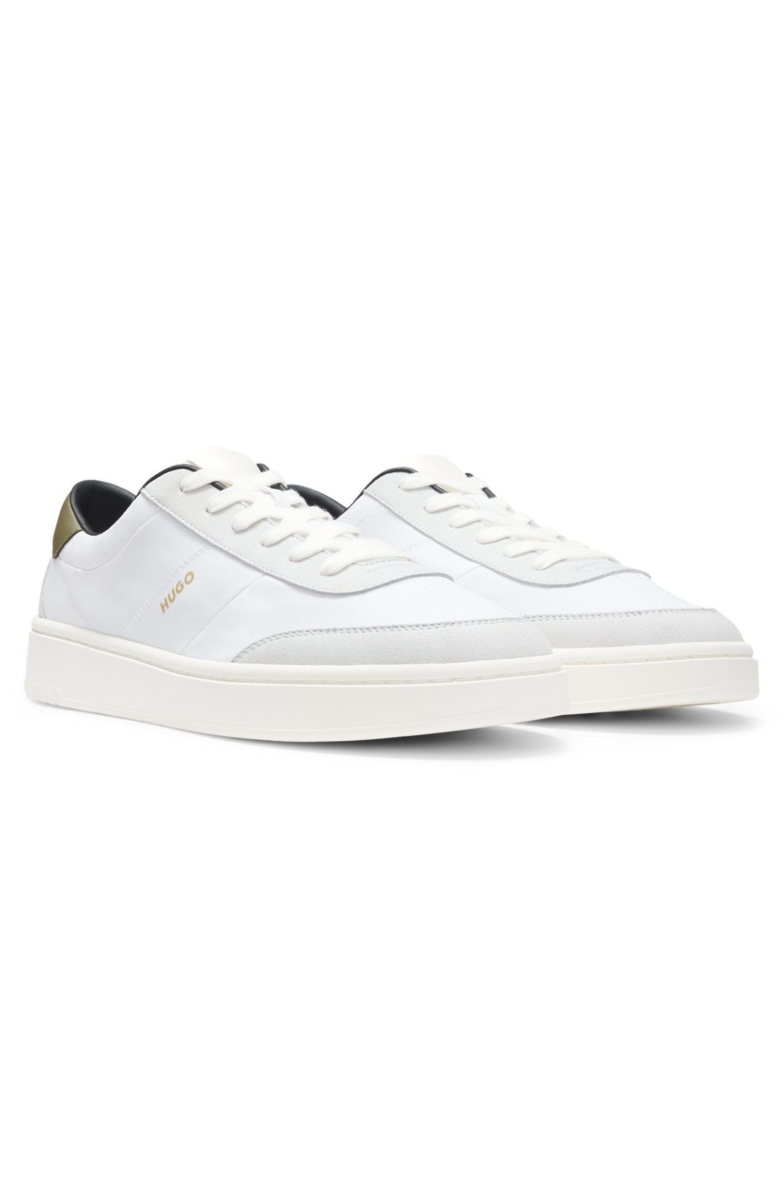 Cupsole sneakers with gold-printed logo