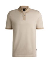 Mercerized-cotton polo shirt with micro pattern