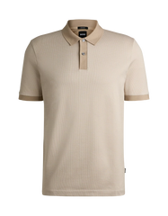 Mercerized-cotton polo shirt with micro pattern