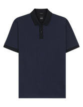 Mercerized-cotton polo shirt with micro pattern