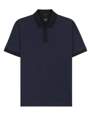 Mercerized-cotton polo shirt with micro pattern