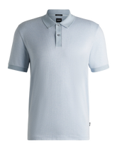 Mercerized-cotton polo shirt with micro pattern