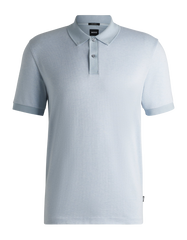Mercerized-cotton polo shirt with micro pattern