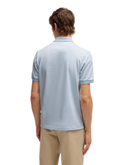 Mercerized-cotton polo shirt with micro pattern
