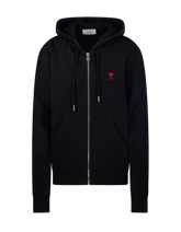 AMI Paris Logo Detailed Zip-Up Hoodie