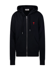 AMI Paris Logo Detailed Zip-Up Hoodie