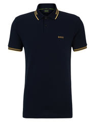 Stretch-cotton slim-fit polo shirt with branding
