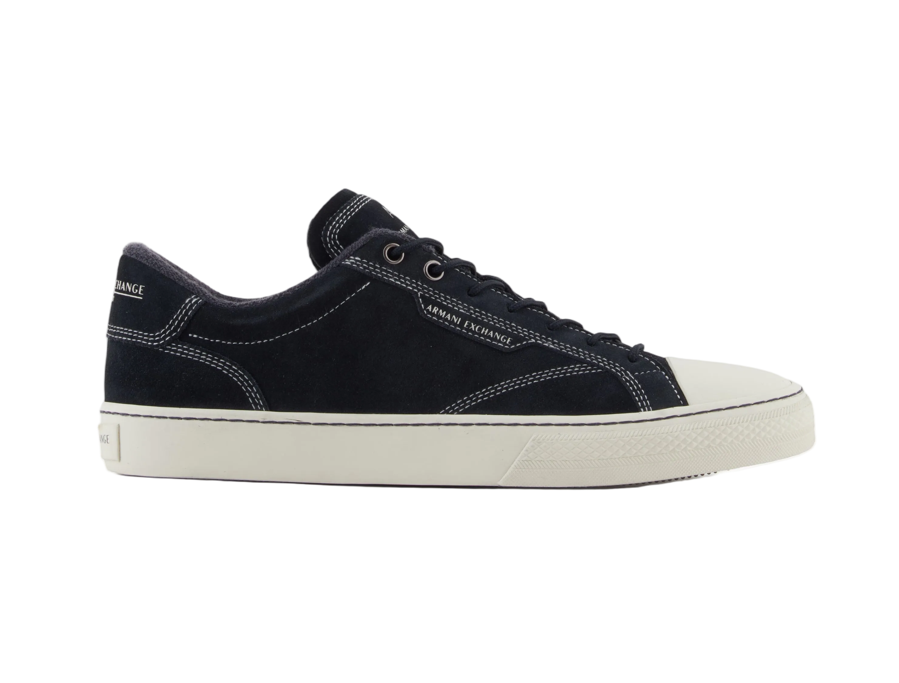 Leather sneakers with stitching