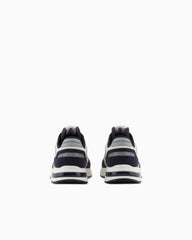 ECO-SUEDE COLOR BLOCK LOGO SNEAKERS