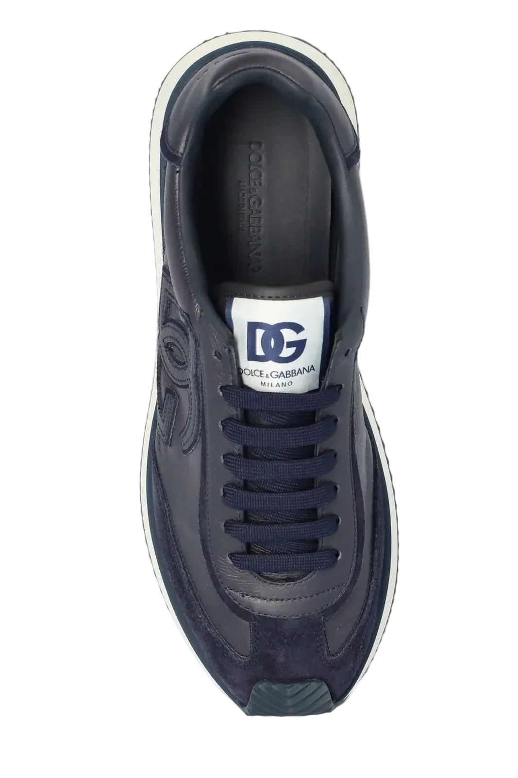 Dolce & Gabbana Logo Patch Cushion Sneakers/ Azul oscuro