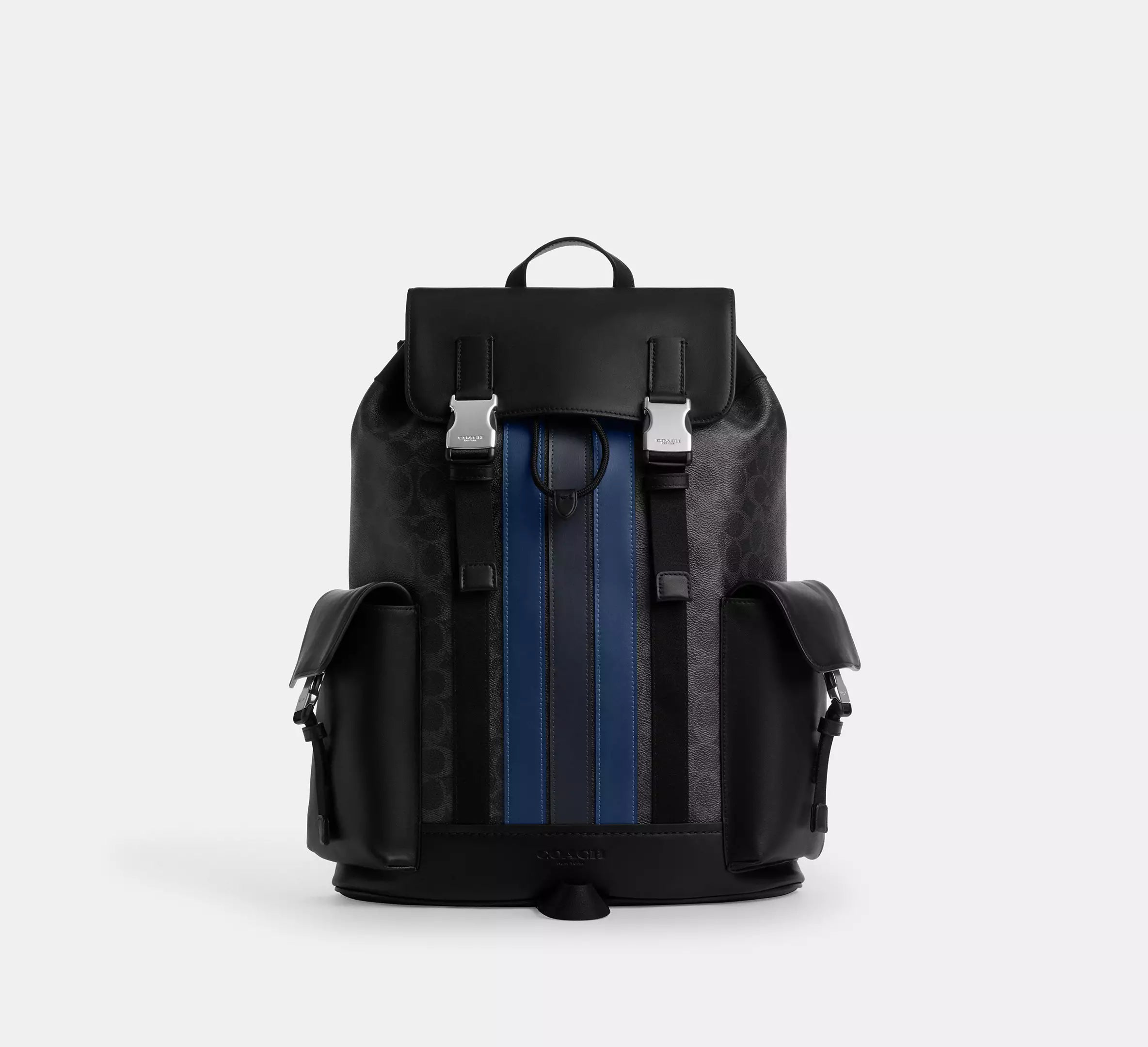 Clark Backpack In Signature Canvas With Varsity Stripe