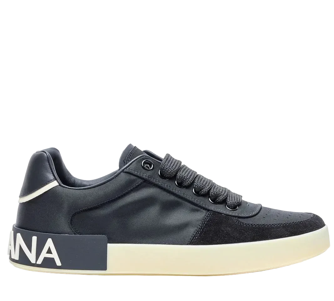 SNEAKERS PORTOFINO DE NYLON Y PIEL / NEGRO