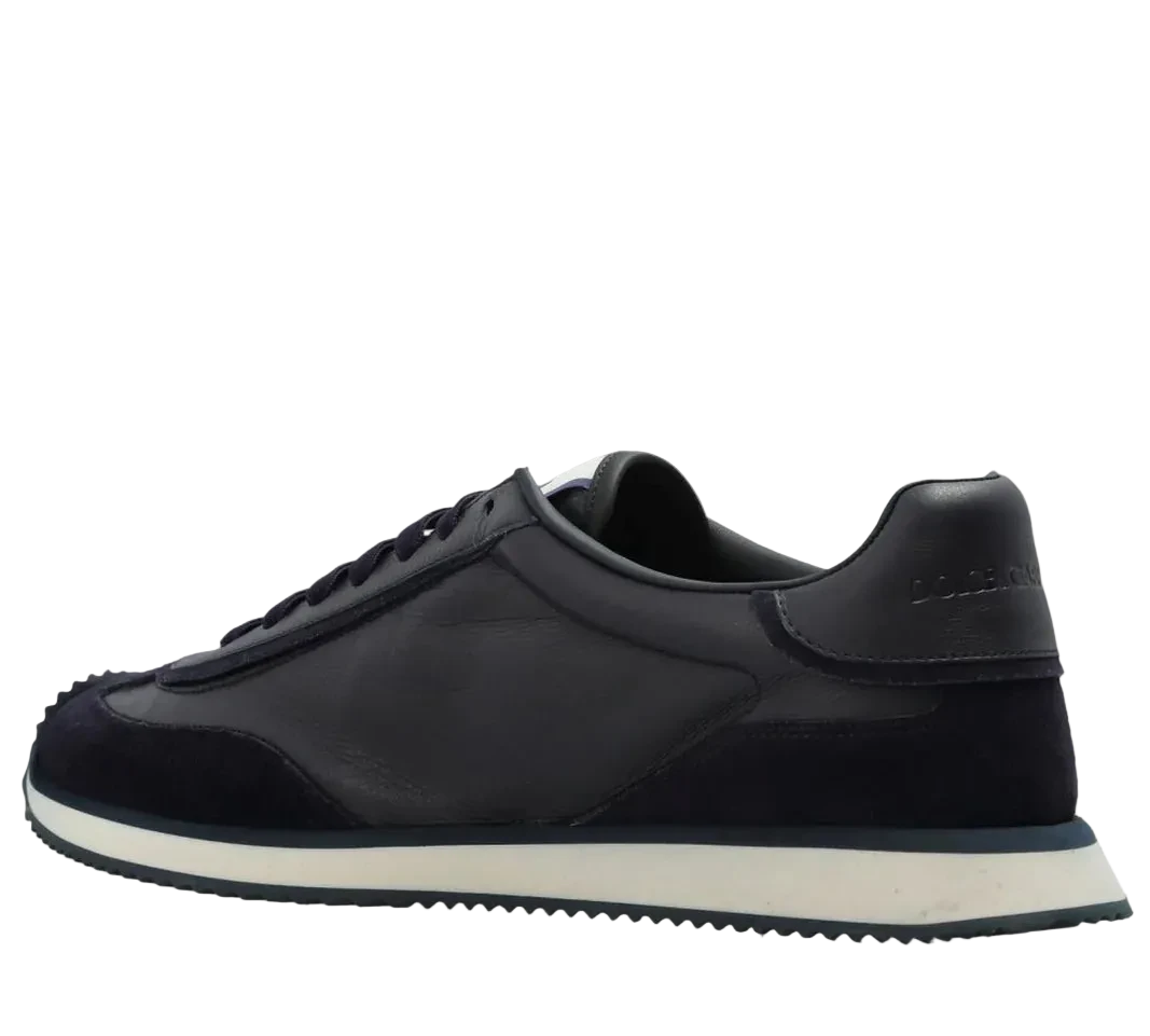 Dolce & Gabbana Logo Patch Cushion Sneakers/ Azul oscuro