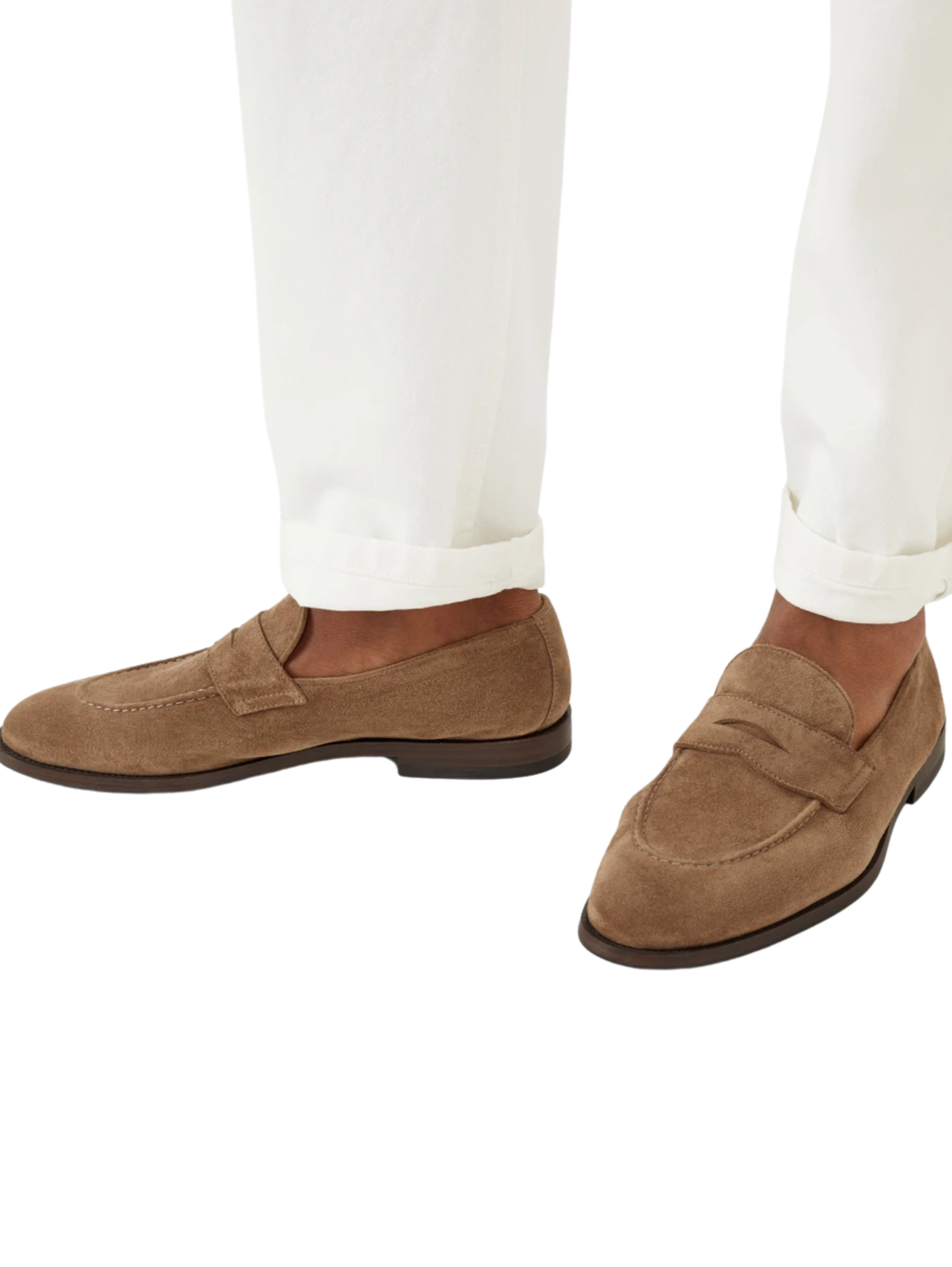 Zapatos tipo mocasines en piel de ante