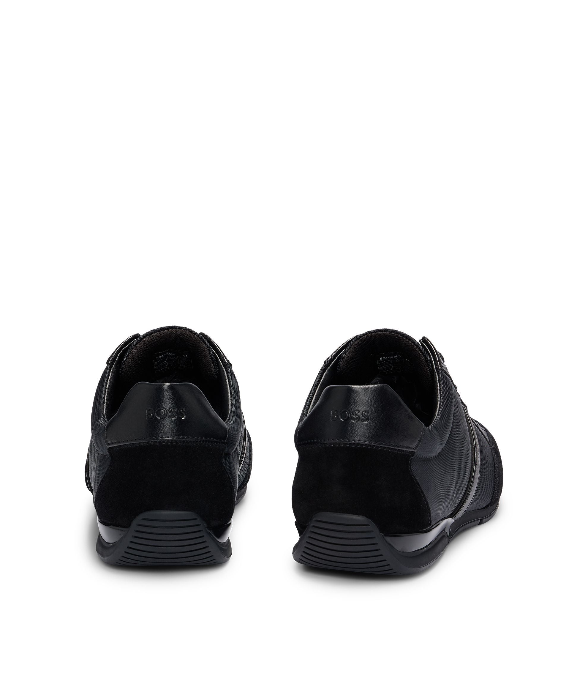 Mixed-material trainers with suede and faux leather