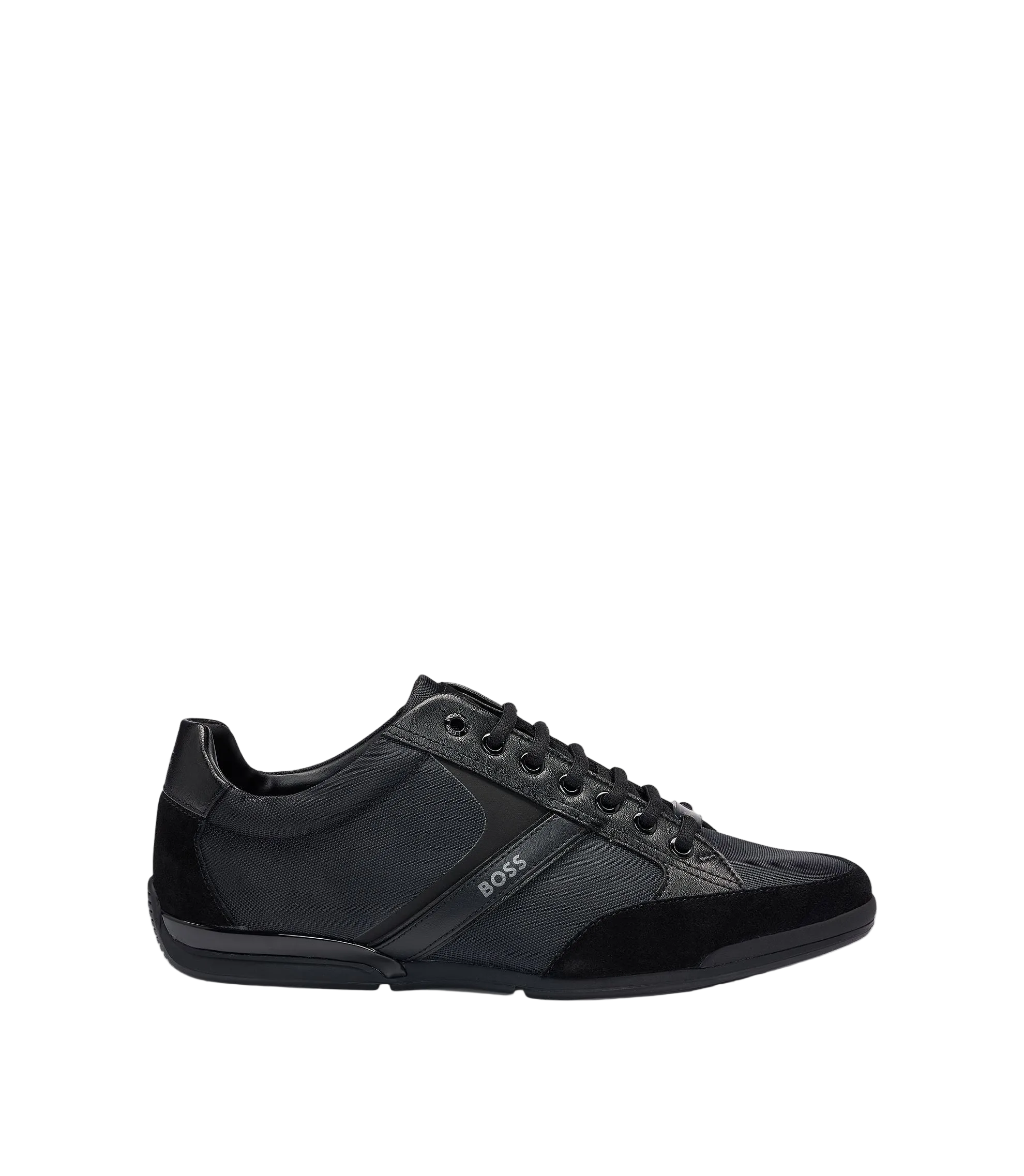 Mixed-material trainers with suede and faux leather