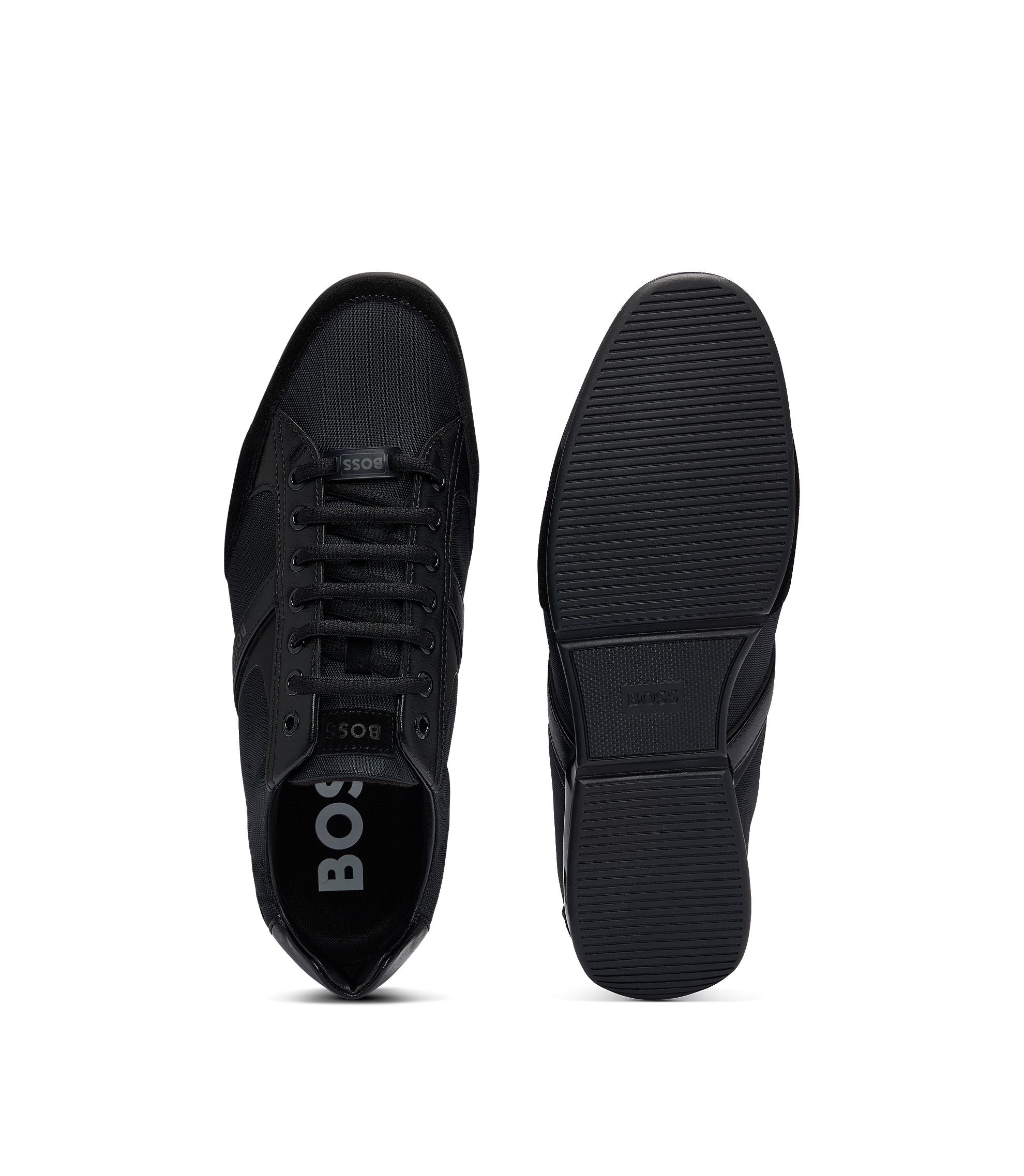 Mixed-material trainers with suede and faux leather