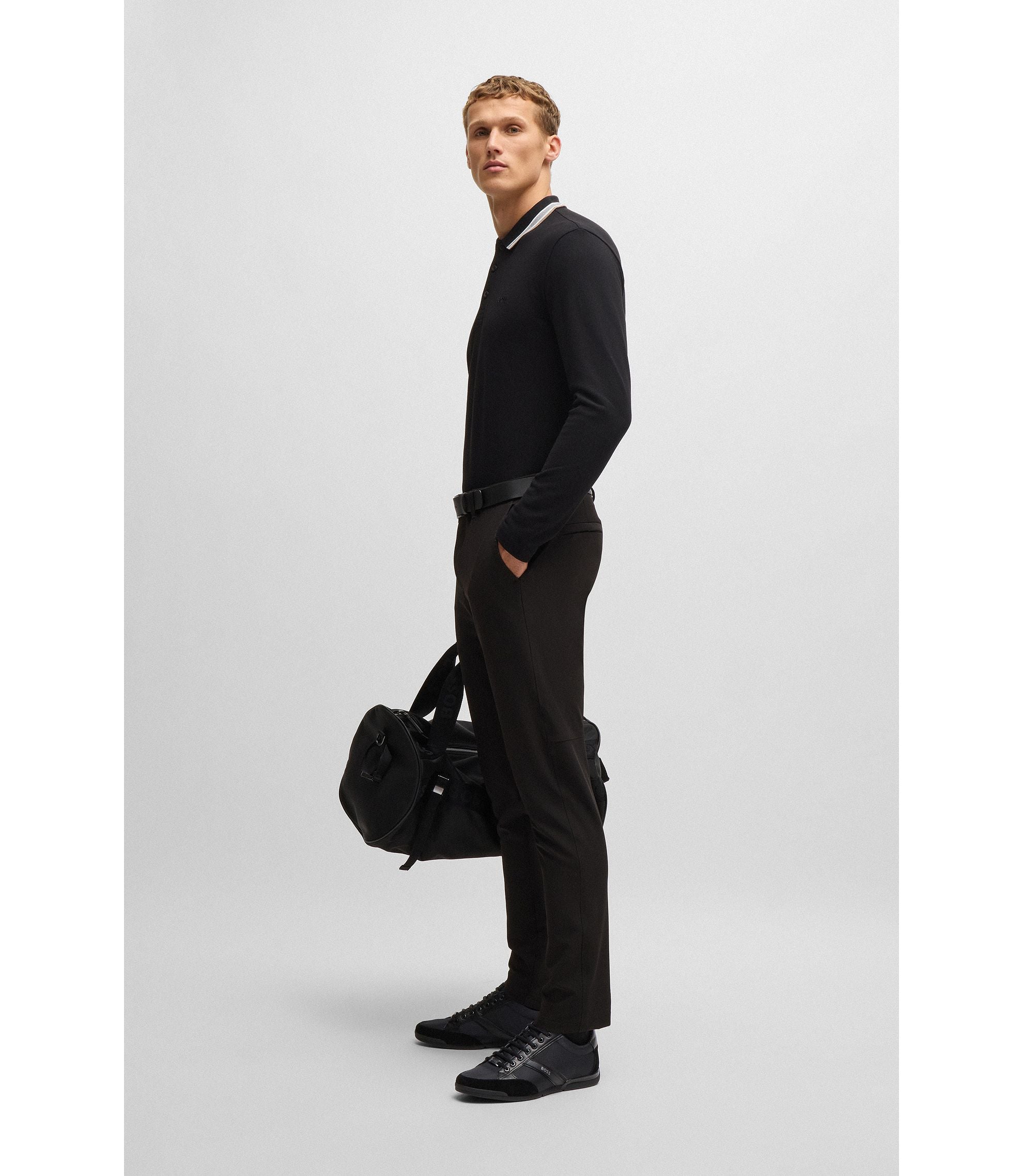 Mixed-material trainers with suede and faux leather