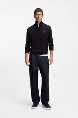 Zigzag-stitching trainers in faux leather