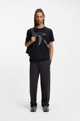 Trainers in faux suede and textured canvas