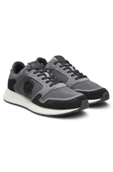 Suede-trim trainers with Double B monogram