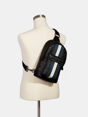 West Pack In Signature Canvas With Varsity Stripe