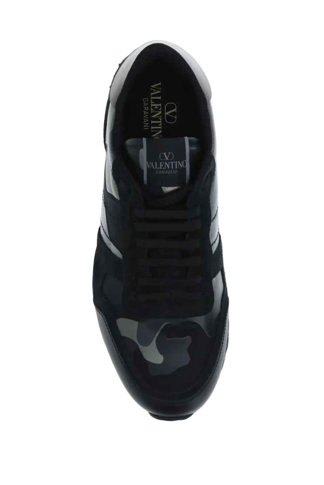 Valentino Garavani Rockrunner Camouflage Noir Metallic Sneaker