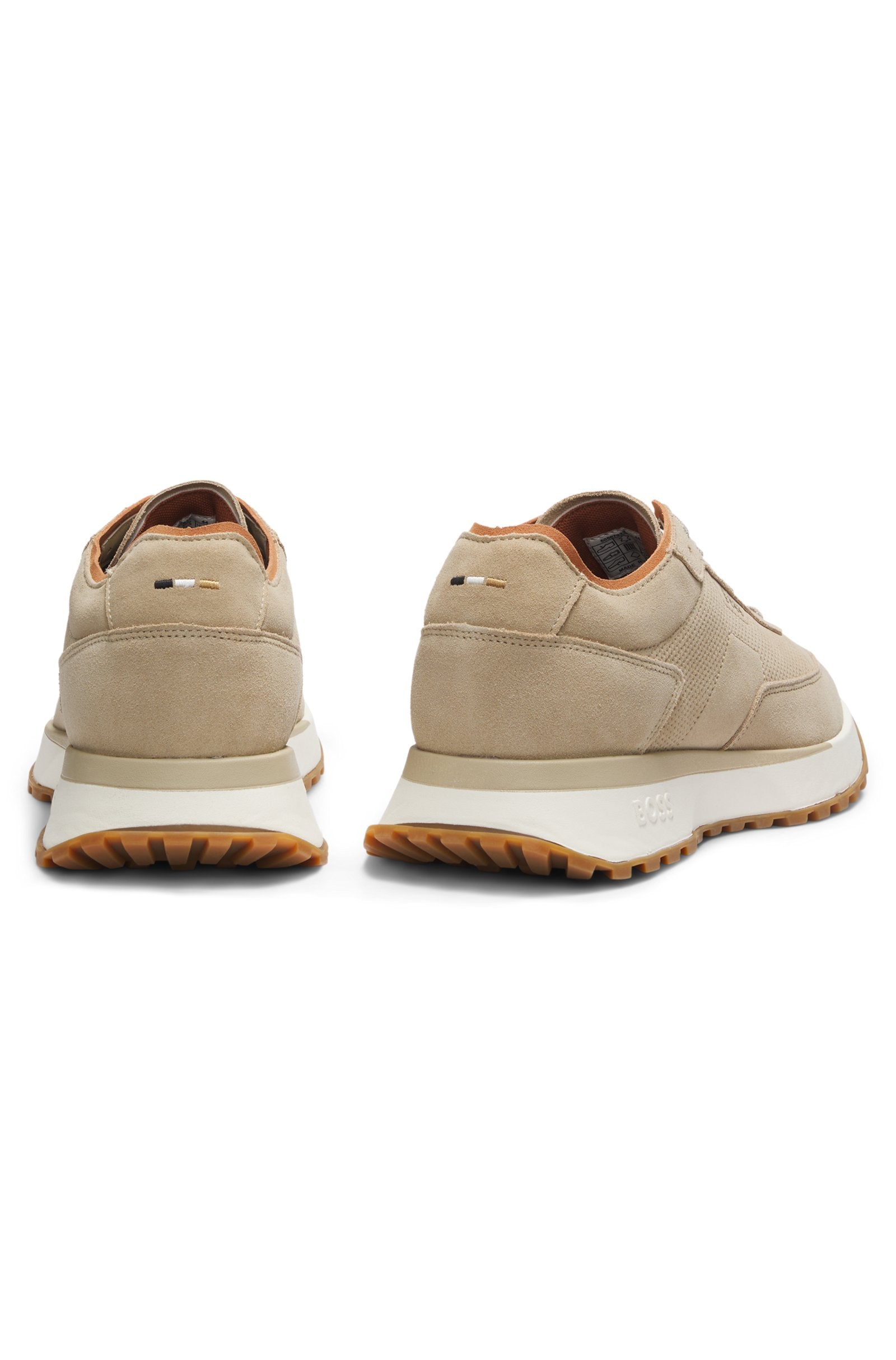 Suede sneakers with perforations
