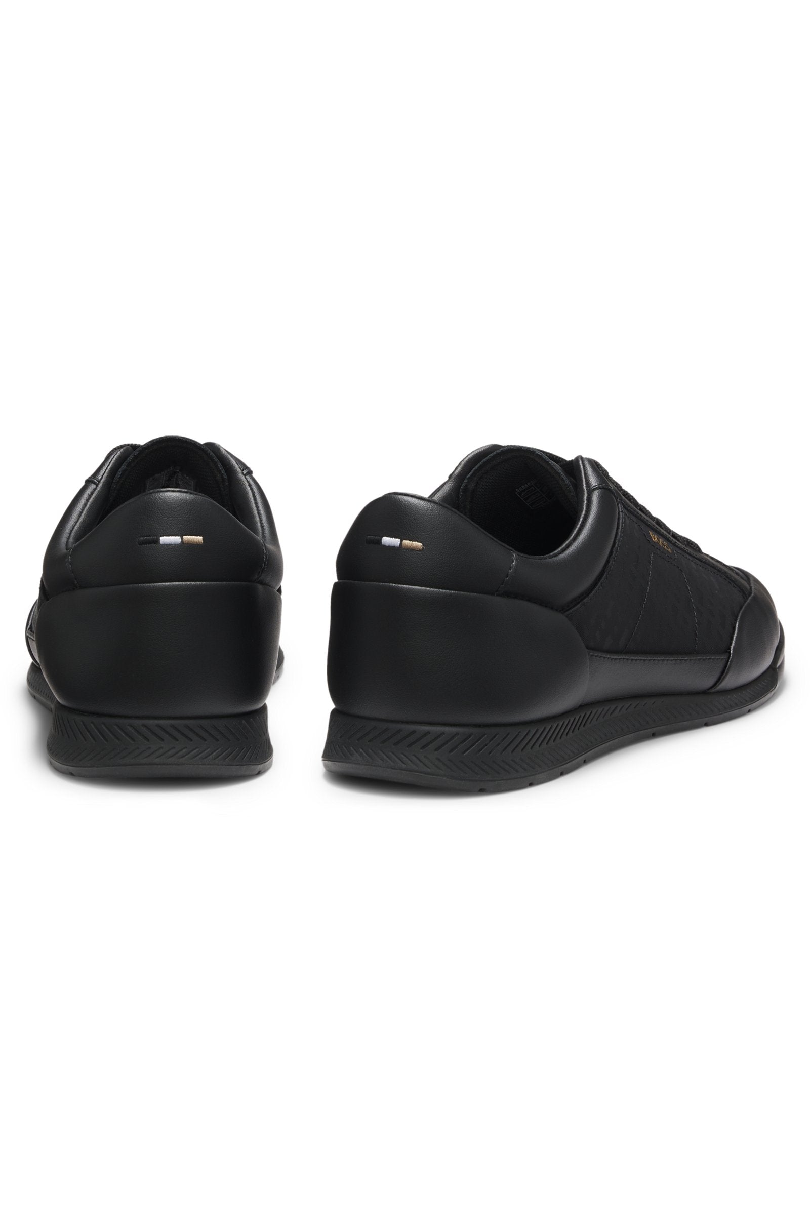 Leather sneakers with monogram paneling