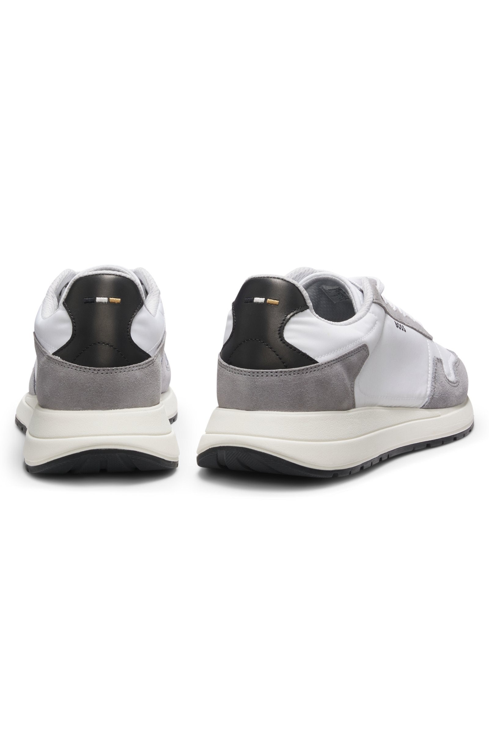 Lace-up sneakers in lightweight fabric with suede trims