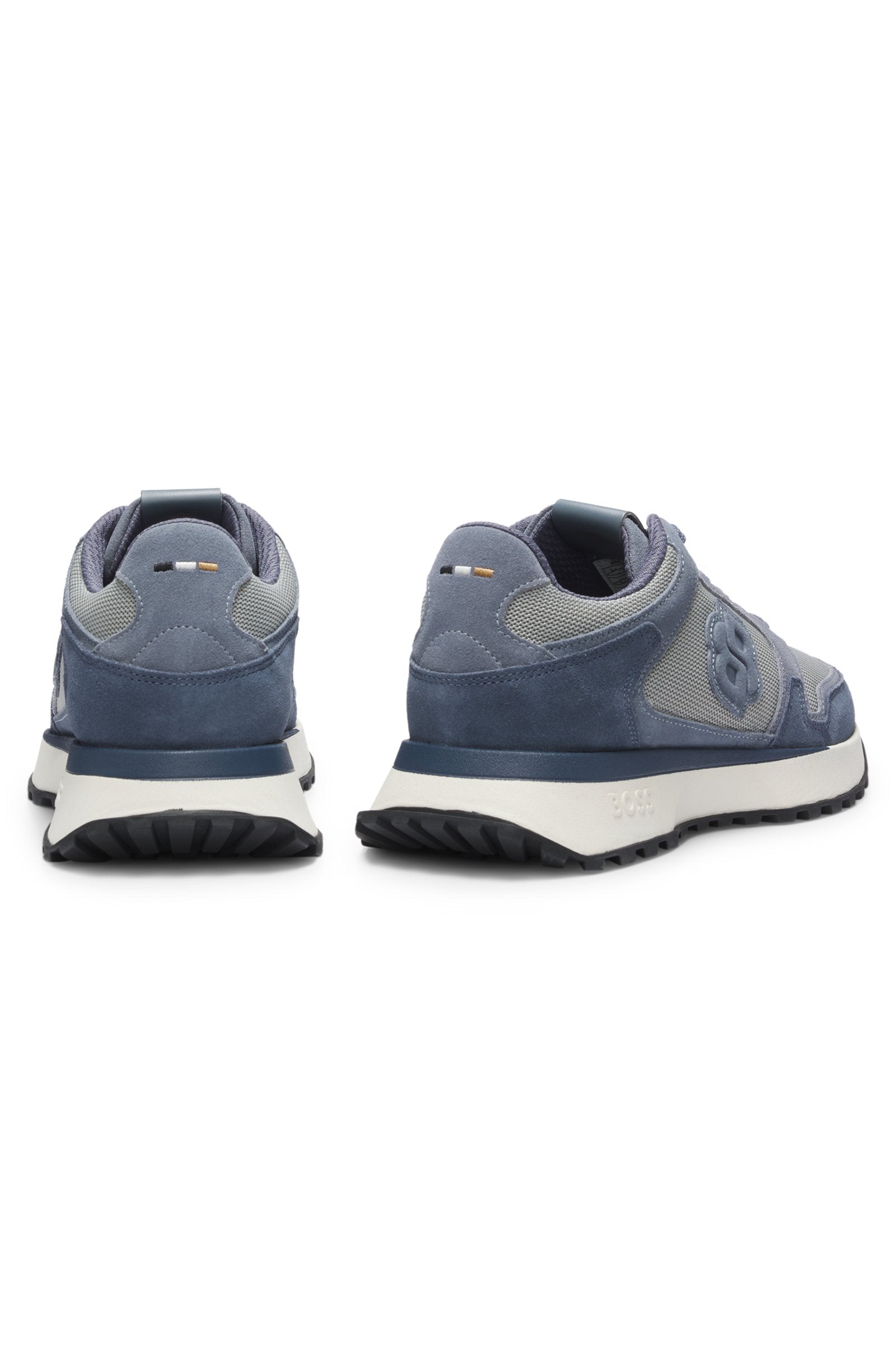 Suede-trim trainers with Double B monogram