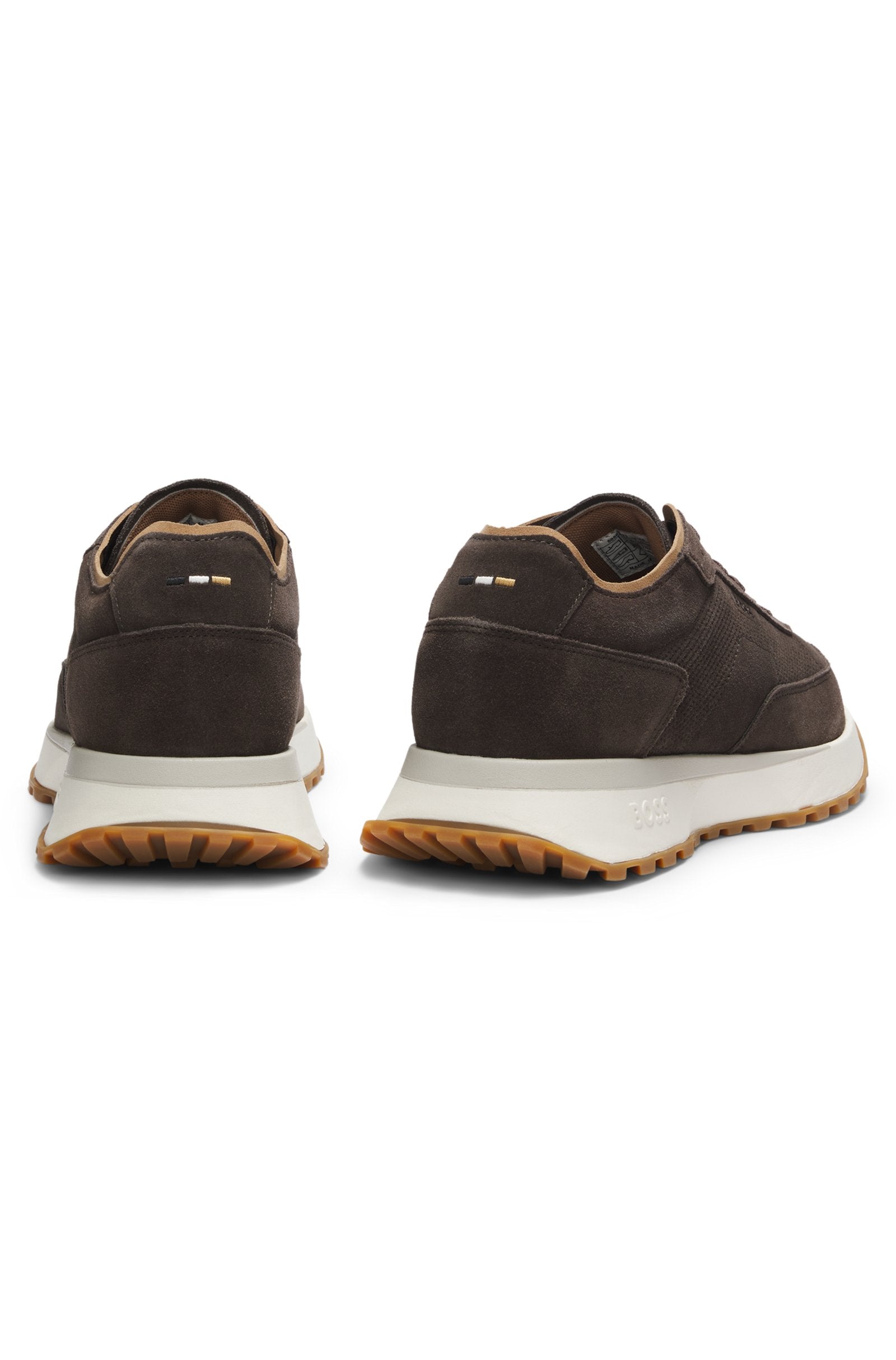 Suede sneakers with perforations