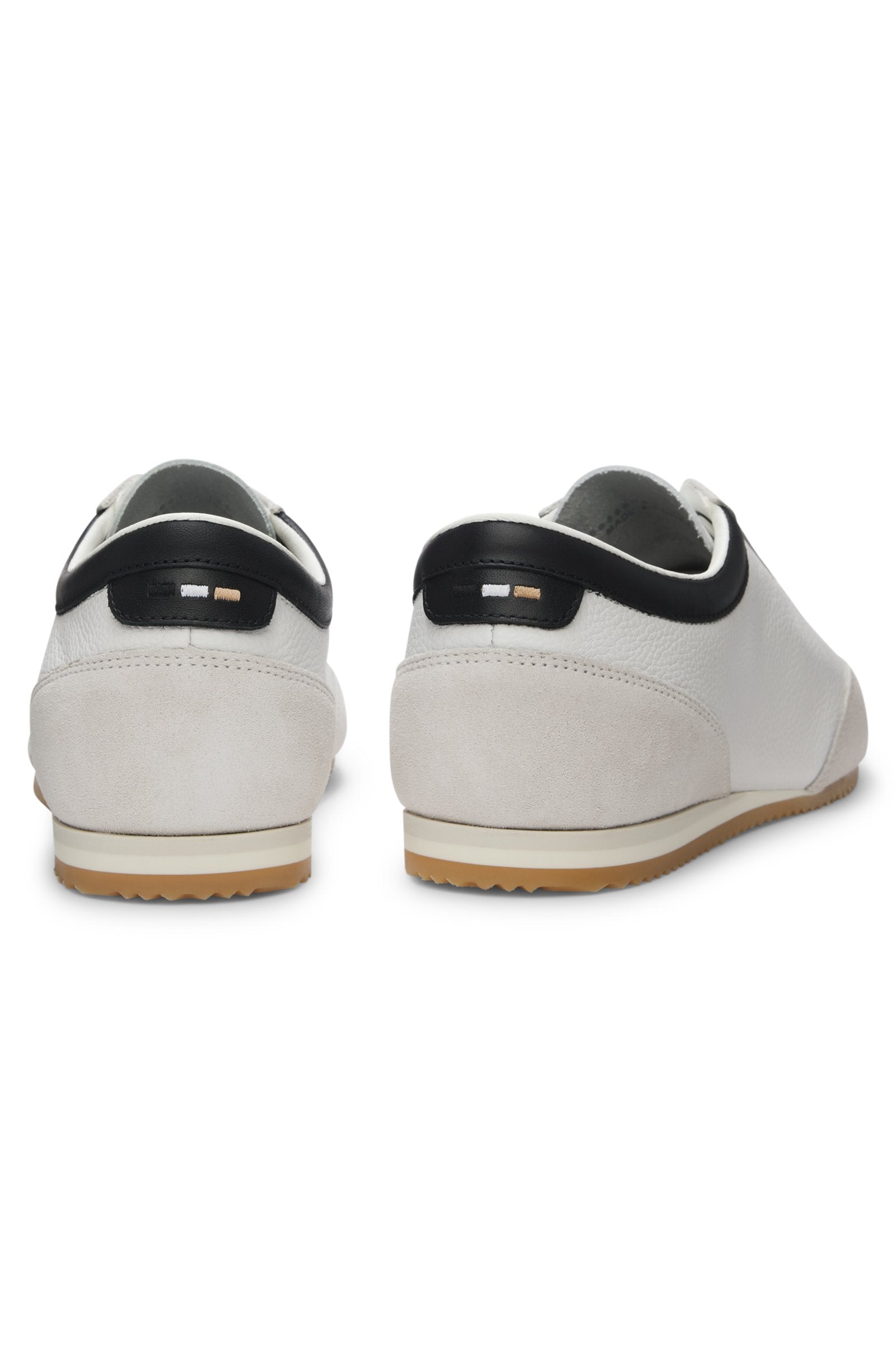 Leather sneakers with suede trims