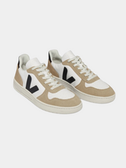 V-10 LEATHER WHITE BLACK SAHARA