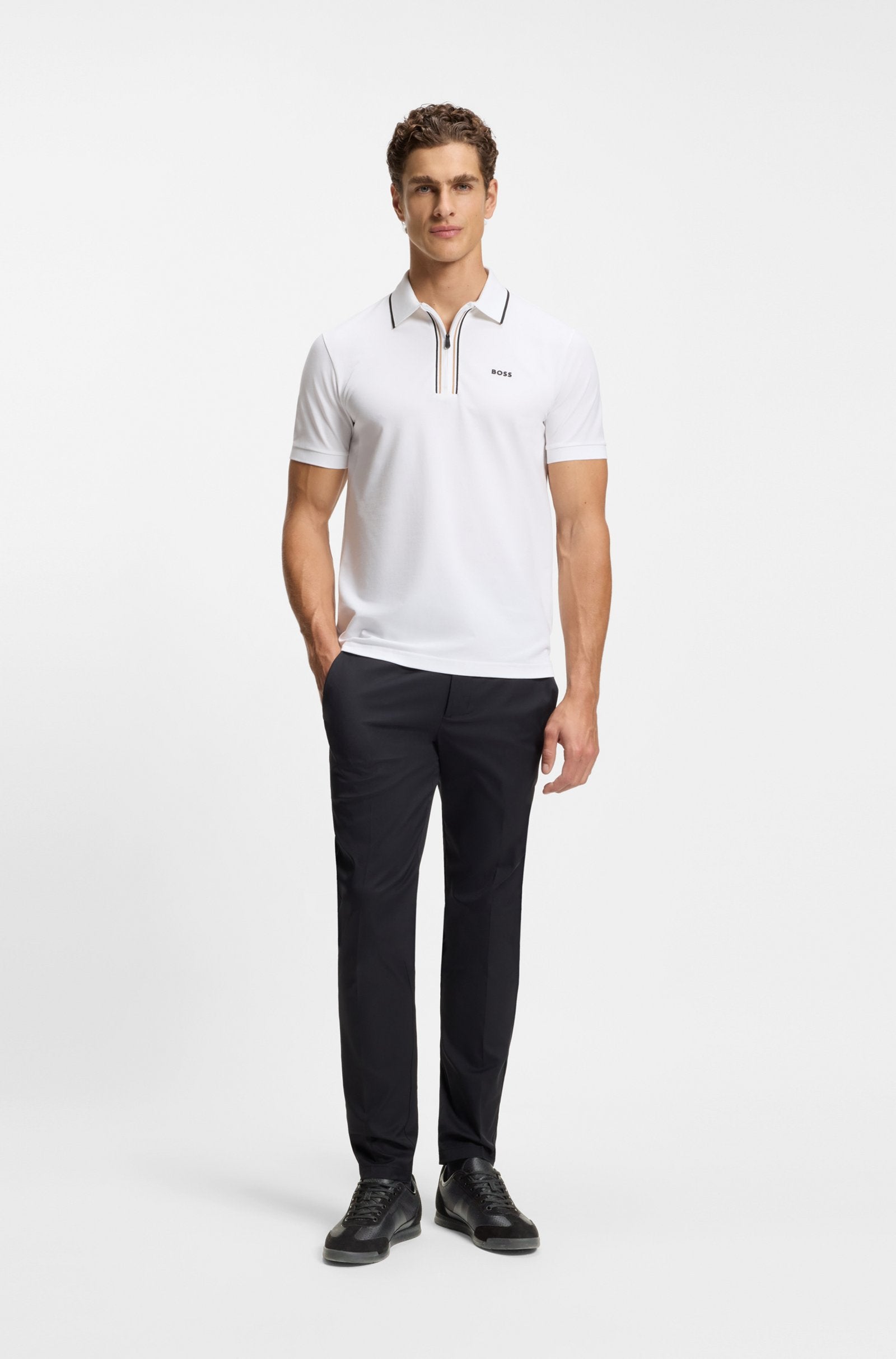 Low-top trainers with monogram jacquard