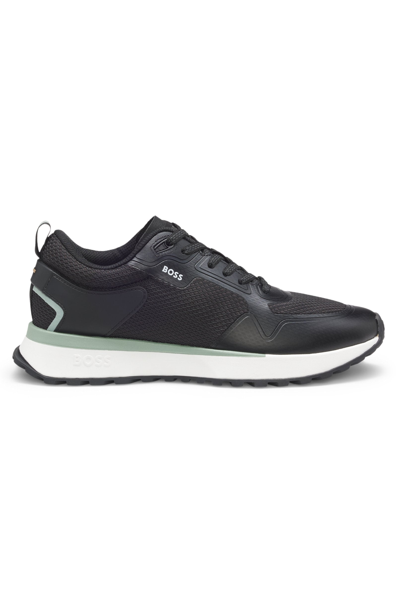 Mesh-detail trainers in mixed materials
