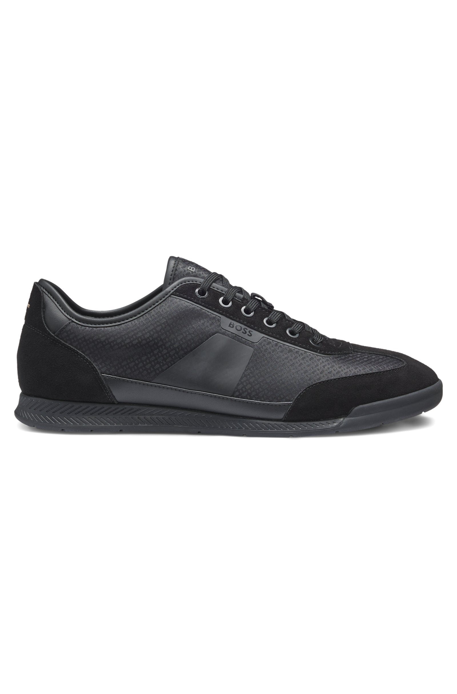 Low-top trainers with monogram jacquard