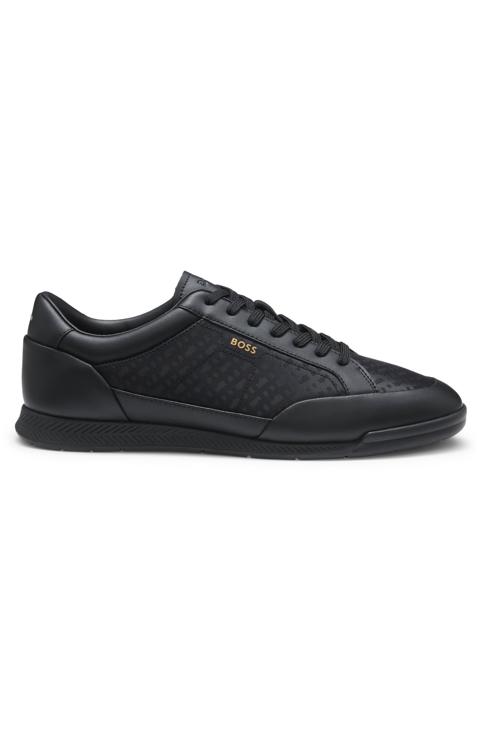Leather sneakers with monogram paneling